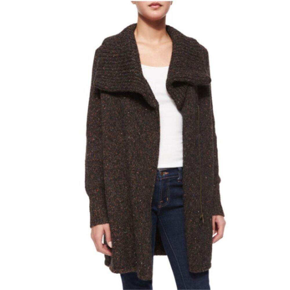 Joie Maurise Multicolor Alpaca Tweed Cardigan Coat